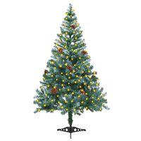 vidaXL Frosted Pre-lit Christmas Tree with Pinecones 59.1"