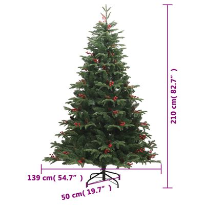 vidaXL Artificial Hinged Christmas Tree 300 LEDs & Ball Set 82.7"