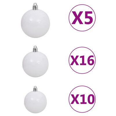 vidaXL Artificial Hinged Christmas Tree 300 LEDs & Ball Set 82.7"