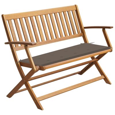 vidaXL Patio Bench with Cushion 47.2" Solid Acacia Wood