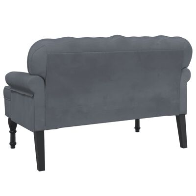 vidaXL Bench with Backrest Dark Gray 47"x25.4"x29.5" Velvet