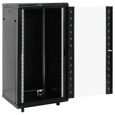 vidaXL 22U Network Cabinet 19" IP20 Black 23.6"x23.6"x47.2"