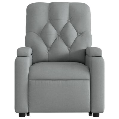 vidaXL Stand up Massage Recliner Chair Light Gray Fabric