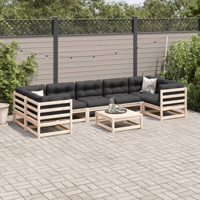 vidaXL 8 Piece Patio Sofa Set Solid Wood Pine