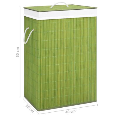 vidaXL Bamboo Laundry Basket with Single Section Green