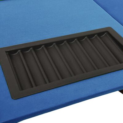 vidaXL 10-Player Poker Table with Chip Tray Blue 63"x31.5"x29.5"