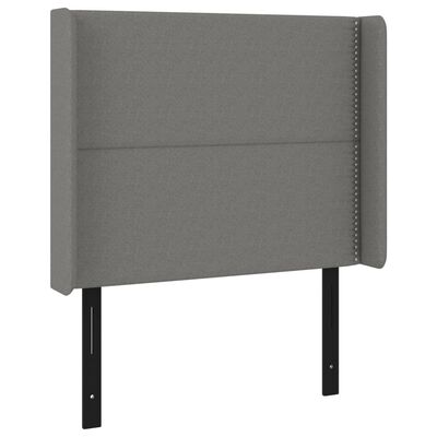 vidaXL LED Headboard Dark Gray 40.6"x6.3"x46.5"/50.4" Fabric