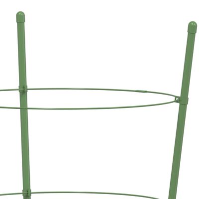 vidaXL Garden Plant Supports with 3 Rings 5 pcs Green 23.6" Steel