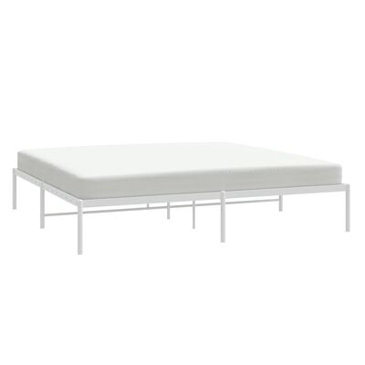 vidaXL Metal Bed Frame without Mattress White 76"x79.9"