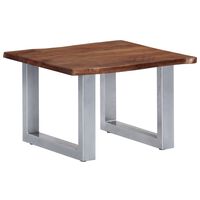 vidaXL Coffee Table with Live Edges 23.6"x23.6"x15.7"