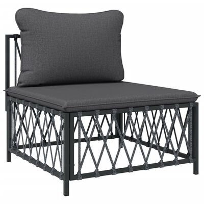 vidaXL 9 Piece Patio Lounge Set with Cushions Anthracite Steel