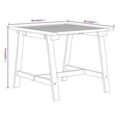 vidaXL 3 Piece Patio Dining Set Solid Acacia Wood