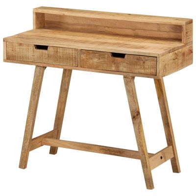 vidaXL Desk 39.4"x17.7"x35.4" Solid Rough Mango Wood