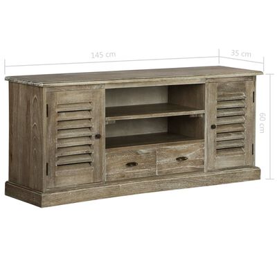 vidaXL TV Stand Solid Mindi Wood 57.1"x13.8"x23.6"