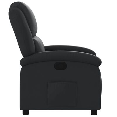 vidaXL Recliner Chair Black Real Leather