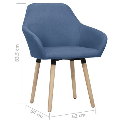 vidaXL Dining Chairs 2 pcs Blue Fabric