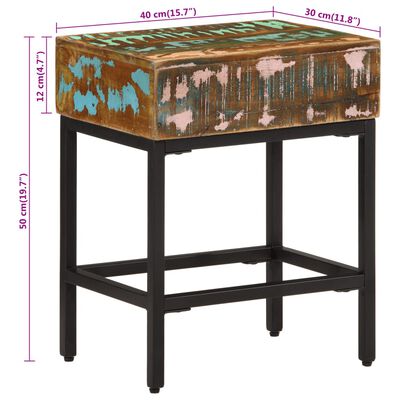 vidaXL Side Table 15.7"x11.8"x20.1" Solid Wood Reclaimed