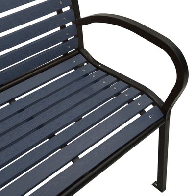 vidaXL Twin Patio Bench 98.8" Steel and WPC Black