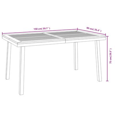 vidaXL 7 Piece Patio Dining Set Solid Wood Acacia and Metal