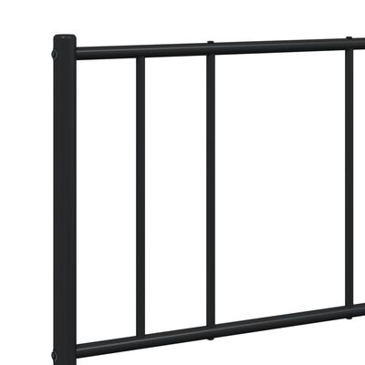 vidaXL Metal Bed Frame without Mattress with Headboard Black 59.1"x78.7"