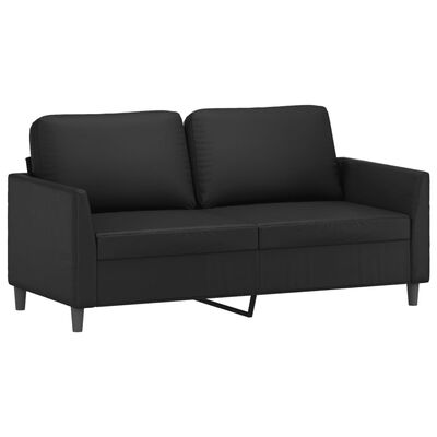 vidaXL 3 Piece Sofa Set with Cushions Black Faux Leather