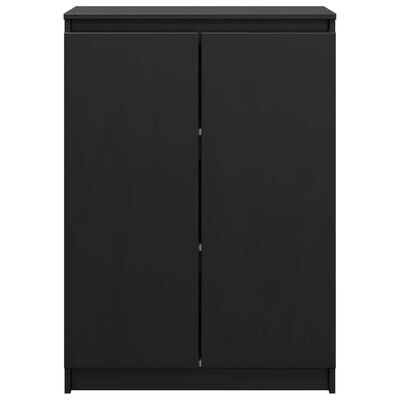 vidaXL Sideboard Black 23.6"x14.2"x33.1" Solid Pinewood