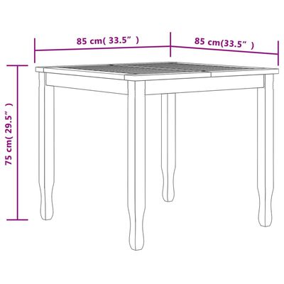 vidaXL 3 Piece Patio Dining Set Solid Wood Teak