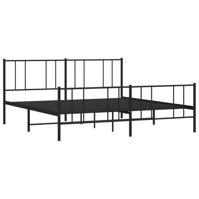 vidaXL Metal Bed Frame without Mattress with Footboard Black 72"x83.9"