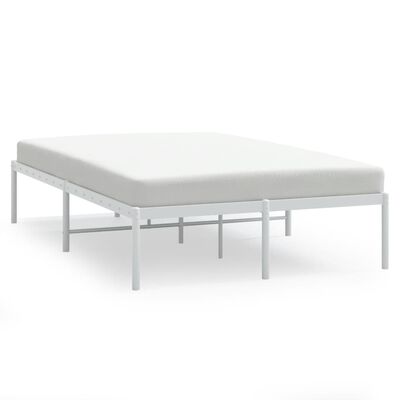 vidaXL Metal Bed Frame without Mattress White 53.1"x74.8"