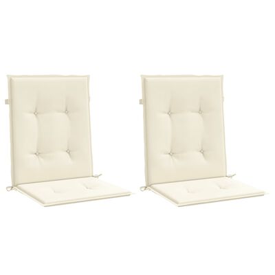 vidaXL Garden Lowback Chair Cushions 2 pcs Cream 39.4"x19.7"x1.2" Oxford Fabric