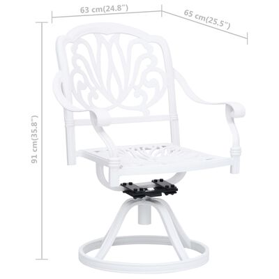 vidaXL 3 Piece Bistro Set Cast Aluminum White