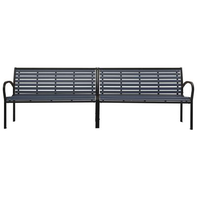 vidaXL Twin Patio Bench 98.8" Steel and WPC Black