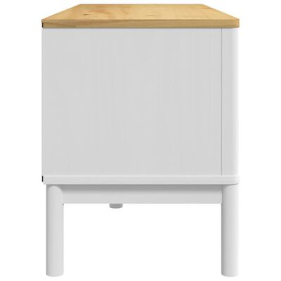 vidaXL TV Stand FLORO White 44.9"x16.9"x21.7" Solid Wood Pine