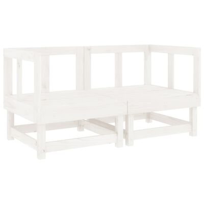 vidaXL Patio Corner Sofas 2 pcs White Solid Wood Pine