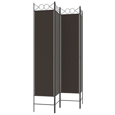 vidaXL 4-Panel Room Divider Brown 63"x78.7" Fabric