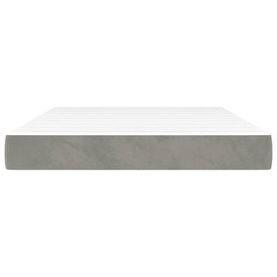 vidaXL Pocket Spring Bed Mattress Light Gray 53.9"x74.8"x7.9" Full Velvet