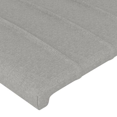 vidaXL LED Headboard Light Gray 56.7"x2"x30.7"/34.6" Fabric