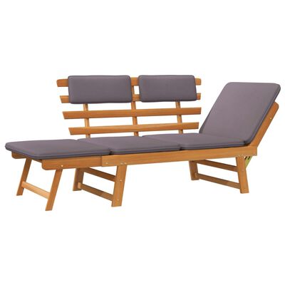 vidaXL 2-in-1 Patio Daybed with Cushion 74.8" Solid Acacia Wood