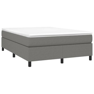 vidaXL Box Spring Bed with Mattress Dark Gray 59.8"x79.9" Queen Fabric