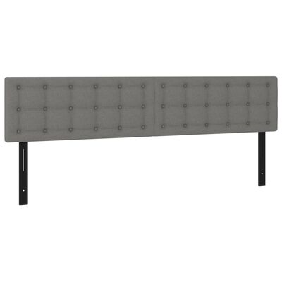 vidaXL LED Headboard Dark Gray 63"x2"x30.7"/34.6" Fabric