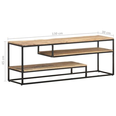 vidaXL TV Stand 51.2"x11.8"x17.7" Rough Mango Wood