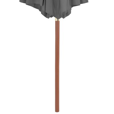 vidaXL Garden Parasol with Wooden Pole 118.2" Anthracite