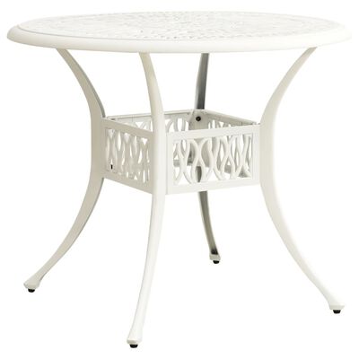 vidaXL 3 Piece Bistro Set Cast Aluminum White