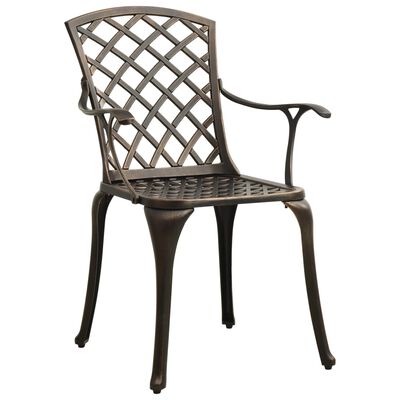 vidaXL Patio Chairs 6 pcs Cast Aluminum Bronze