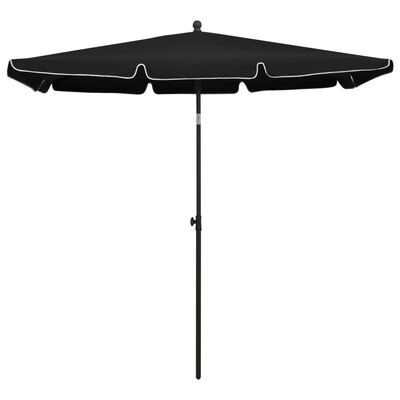 vidaXL Garden Parasol with Pole 82.7"x55.1" Black