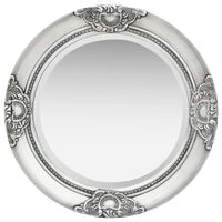 vidaXL Wall Mirror Baroque Style 19.7" Silver