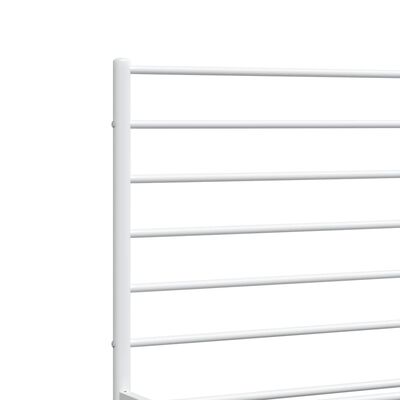 vidaXL Metal Bed Frame with Headboard White 53.9"x74.8" Full