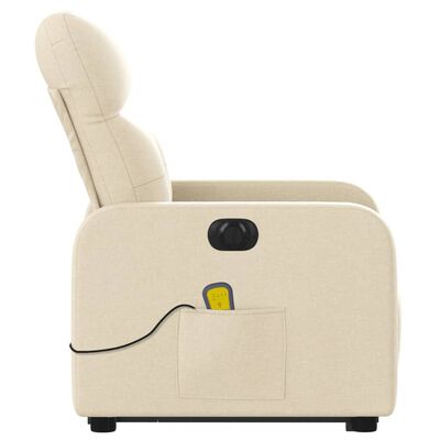 vidaXL Electric Stand up Massage Recliner Chair Cream Fabric