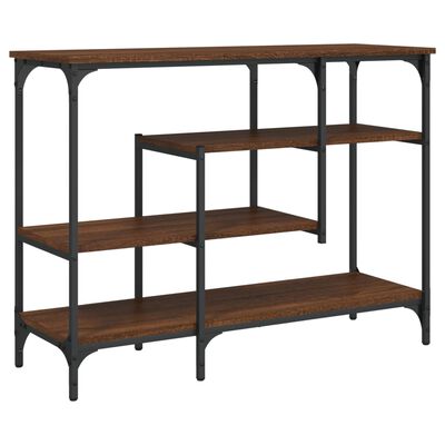 vidaXL Console Table with Shelves Brown Oak 39.4"x13.8"x29.5"