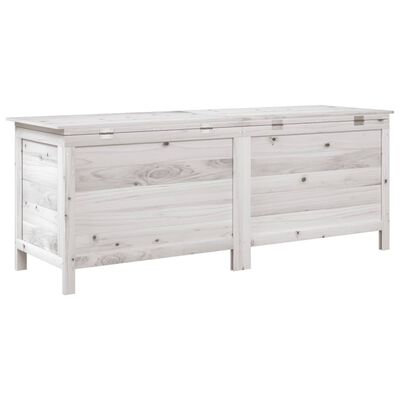 vidaXL Patio Storage Box White 59.1"x19.7"x22.2" Solid Wood Fir